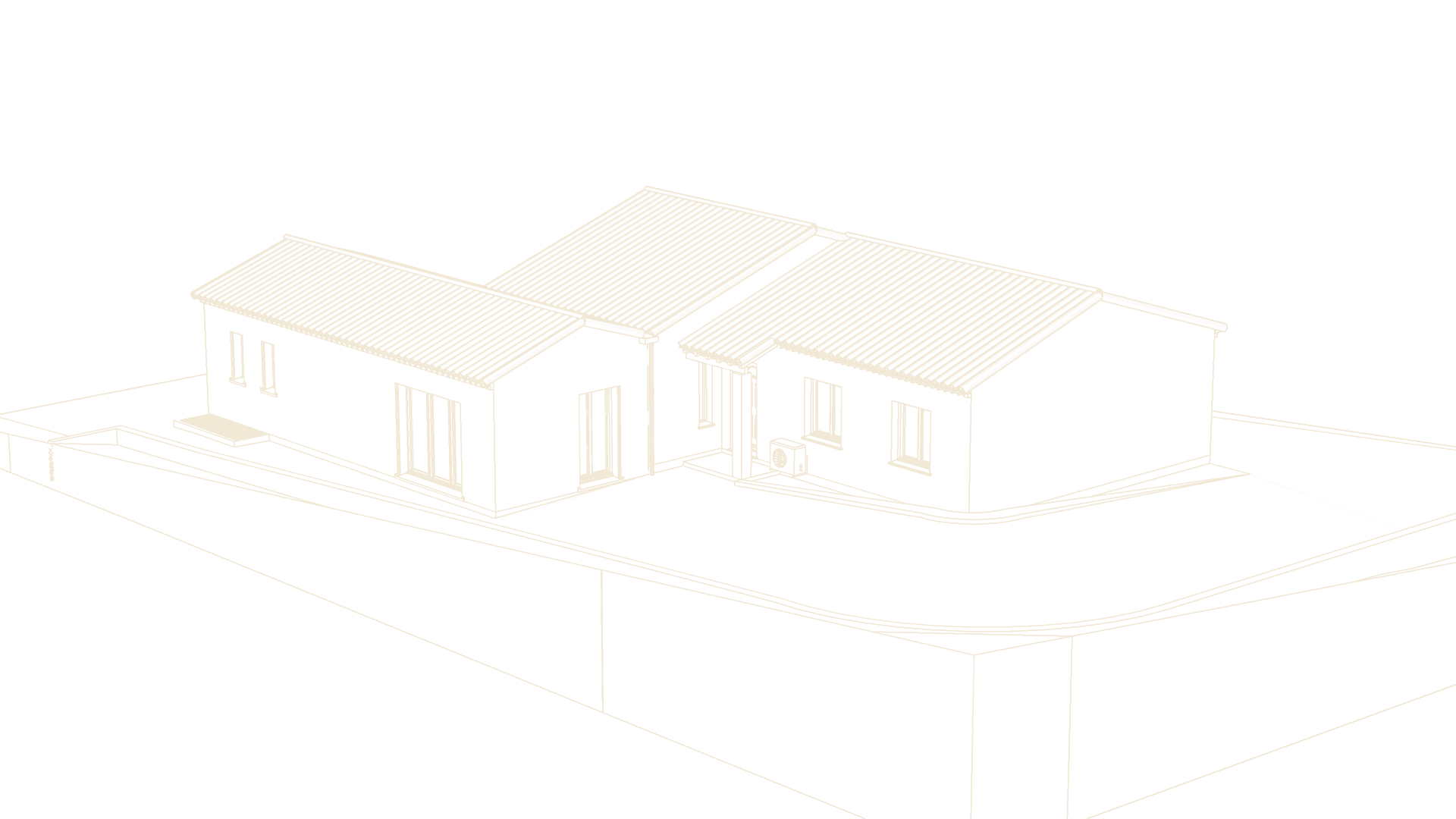 La même vue en dessin au trait